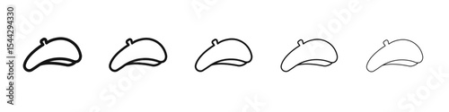 Beret icon black and white vector sign