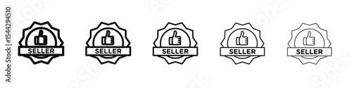 best seller icon black and white vector sign