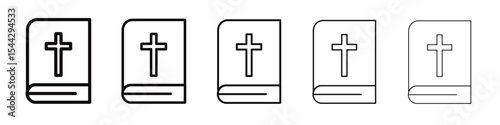 Bible icon black and white vector sign