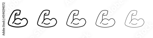 Biceps icon black and white vector sign
