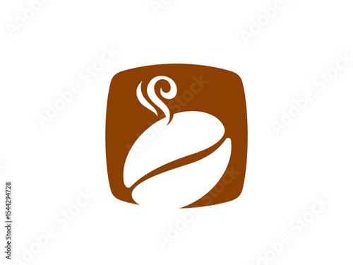 Steaming Coffee Bean Logo Template Design