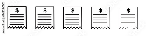Billing icon black and white vector sign
