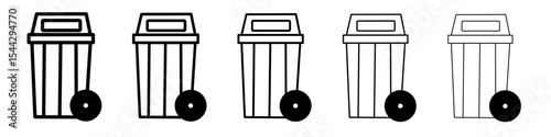 Bin icon black and white vector sign