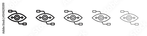 Bionic eye icon black and white vector sign