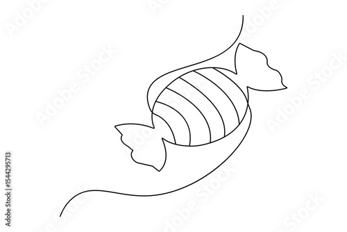 Candy continuous one line drawing and minimalist style isolate outline vector illustration

