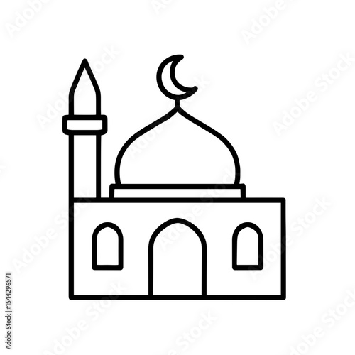 Mosque icon in outline style – Islamic place of worship