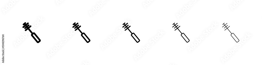 Bottle sweeper cleaning brush icon black and white vector sign