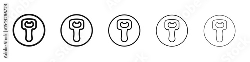 Bottle opener icon black and white vector sign