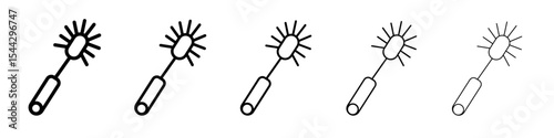 Bottle sweeper cleaning brush icon black and white vector sign