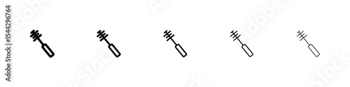 Bottle sweeper cleaning brush icon black and white vector sign