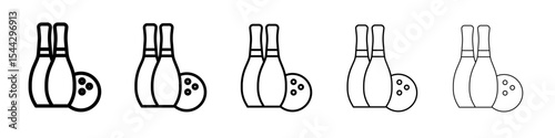 Bowling game icon black and white vector sign