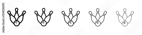 Bowling game icon black and white vector sign