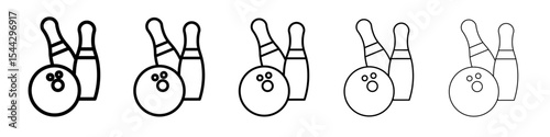 Bowling icon black and white vector sign
