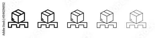 box on a pallet icon black and white vector sign