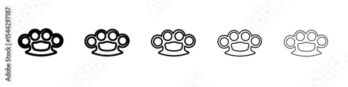 brass knuckles icon black and white vector sign