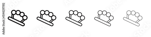 brass knuckles icon black and white vector sign