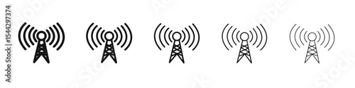 Broadcast icon black and white vector sign