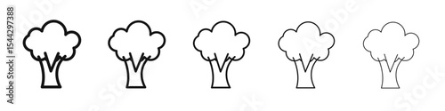 Broccoli icon black and white vector sign
