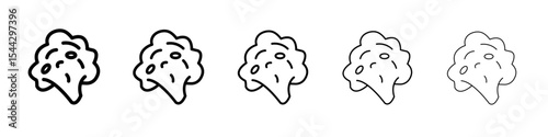 broccoli icon black and white vector sign