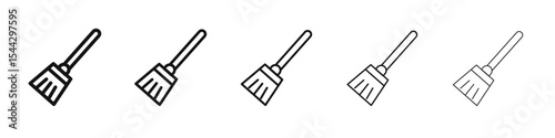 Broom icon black and white vector sign