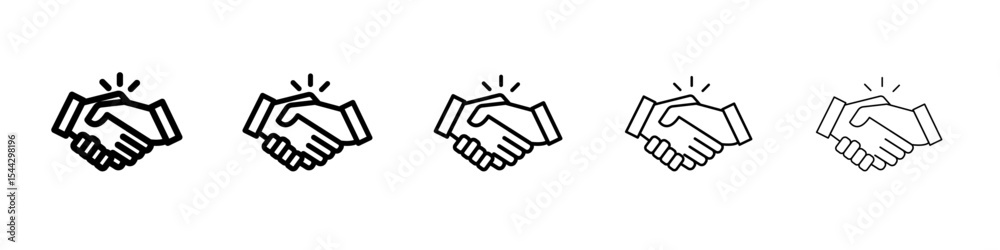 Fototapeta premium Business deal icon black and white vector sign