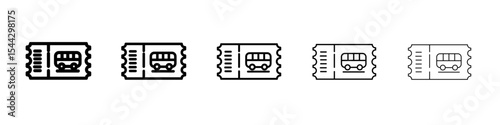 Bus Ticket icon black and white vector sign