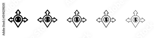 Business expansion icon black and white vector sign