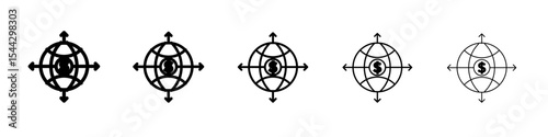 Business expansion icon black and white vector sign