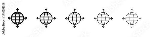 Business expansion icon black and white vector sign