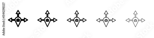 Business expansion icon black and white vector sign