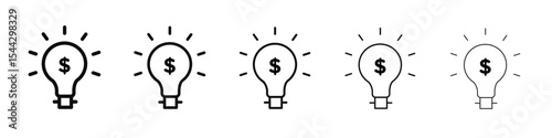 Business idea icon black and white vector sign