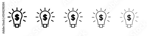 Business idea icon black and white vector sign