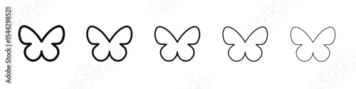 Butterfly icon black and white vector sign