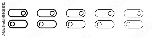 Button on off icon black and white vector sign