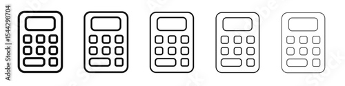 Calculator icon black and white vector sign