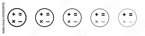 Calculator icon black and white vector sign