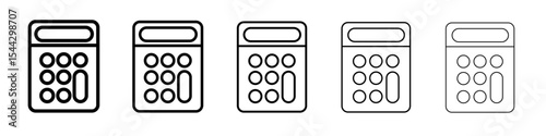 Calculator icon black and white vector sign