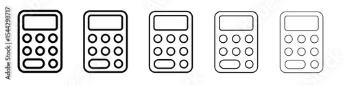 Calculator icon black and white vector sign