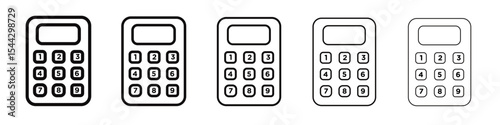 Calculator icon black and white vector sign