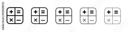 Calculator icon black and white vector sign