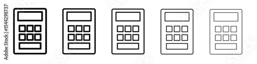 Calculator icon black and white vector sign