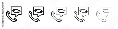 Call back icon black and white vector sign