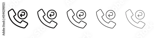 Call back icon black and white vector sign