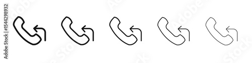 Call back icon black and white vector sign