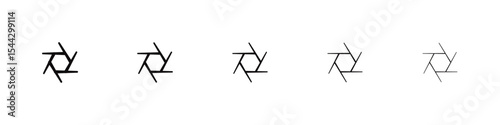 Camera shutter icon black and white vector sign