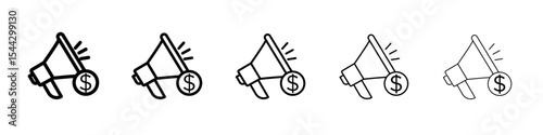 Campaign icon black and white vector sign