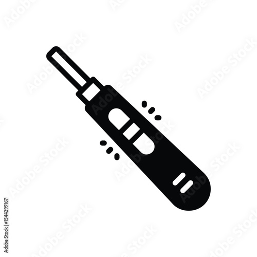Black solid icon for pregnancy test