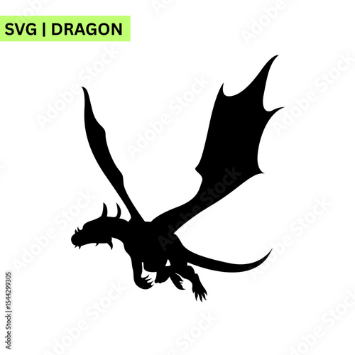 A powerful dragon vector logo featuring a fierce dragon with a fiery breath, symbolizing strength and courage in a bold modern design.