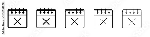 Cancel event icon black and white vector sign
