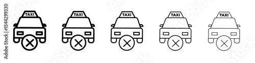 Cancel ordered taxi icon black and white vector sign